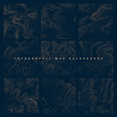 Sınır çizgileri olan topografik haritalar. Coğrafi arazi şebekesi, rahatlama yüksekliği. Yer yolu deseni. Seyahat ve seyrüsefer, harita tasarım elementi. Vektör illüstrasyonu.