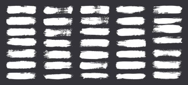 Grunge fırça darbeleri, çizgiler, mürekkep lekeleri, elle çizilmiş karalama şekilleri. El yapımı kabataslak izler, akrilik lekeler, kömür çizgileri. Boya dokuları, kuru fırça etkisi. İşaret altı çizili. Vektör illüstrasyonu.