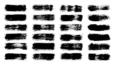 Grunge fırça darbeleri, çizgiler, mürekkep lekeleri, elle çizilmiş karalama şekilleri. El yapımı kabataslak izler, akrilik lekeler, kömür çizgileri. Boya dokuları, kuru fırça etkisi. İşaret altı çizili. Vektör illüstrasyonu.