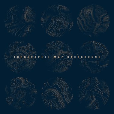 Sınır çizgileri olan topografik haritalar. Coğrafi arazi şebekesi, rahatlama yüksekliği. Yer yolu deseni. Seyahat ve seyrüsefer, harita tasarım elementi. Vektör illüstrasyonu.