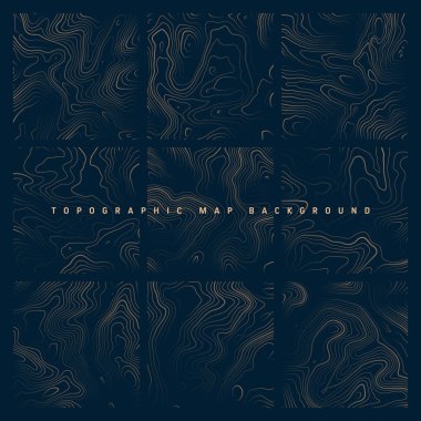 Sınır çizgileri olan topografik haritalar. Coğrafi arazi şebekesi, rahatlama yüksekliği. Yer yolu deseni. Seyahat ve seyrüsefer, harita tasarım elementi. Vektör illüstrasyonu.