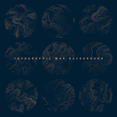 Sınır çizgileri olan topografik haritalar. Coğrafi arazi şebekesi, rahatlama yüksekliği. Yer yolu deseni. Seyahat ve seyrüsefer, harita tasarım elementi. Vektör illüstrasyonu.