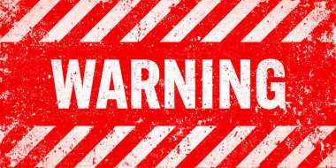 Kırmızı ve beyaz köşegen çizgileri olan uyarı işareti. Dikkat, tehlike ya da uyarı sembolü. İnşaat alanı tabelası, yol güvenliği uyarısı, tehlike bayrağı, güvenlik alarmı kalkanı. Vektör illüstrasyonu.