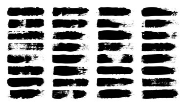 Grunge fırça darbeleri, çizgiler, mürekkep lekeleri, elle çizilmiş karalama şekilleri. El yapımı kabataslak izler, akrilik lekeler, kömür çizgileri. Boya dokuları, kuru fırça etkisi. İşaret altı çizili. Vektör illüstrasyonu.
