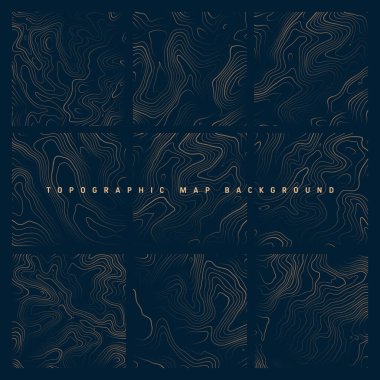 Sınır çizgileri olan topografik haritalar. Coğrafi arazi şebekesi, rahatlama yüksekliği. Yer yolu deseni. Seyahat ve seyrüsefer, harita tasarım elementi. Vektör illüstrasyonu.