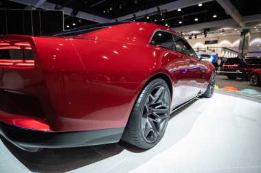Los Angeles - ABD - 17 Kasım 2022 Los Angeles Kongre Merkezi 'nde Los Angeles Otomobil Fuarı sırasında All-Electric Dodge Challenger.