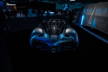 Los Angeles - ABD - 17 Kasım 2022 Hyperion XP1 hidrojen hiperotomobil Los Angeles Kongresi Otomobil Fuarı sırasında.