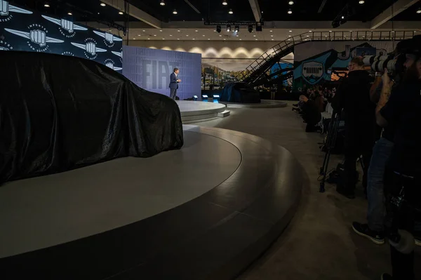 Los Angeles Usa Listopadu 2022 Odhaleno Fiat 500 Během Autosalonu — Stock fotografie