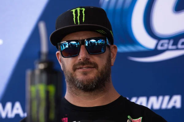 stock image San Pedro, CA - September 20, 2014: Ken Block american professional rally driver during the Red Bull GRC Global Rallycross.