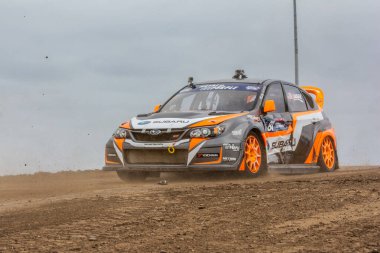 San Pedro, CA - 20 Eylül 2014: Red Bull GRC Global Rallycross sırasında Amerikan Bucky Lasek sürücüsü.