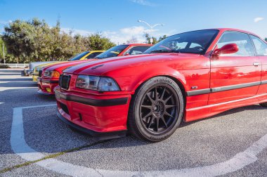 Woodland Hills, USA - February 12, 2023: BMW M3 on display during Supercar Sunday car event.