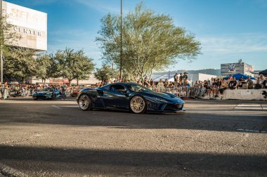 Las Vegas - ABD - 3 Kasım 2023: SEMA Show Cruise sırasında Chevrolet Corvette Stingray.