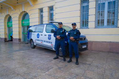 Salvador, Bahia - Brezilya - 26 Eylül 2024: Salvador Belediyesi Sivil Muhafızları, Bahia, Brezilya.