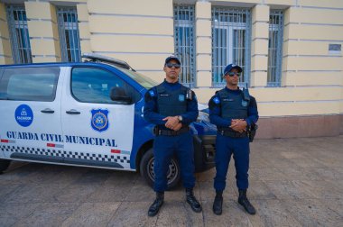 Salvador, Bahia - Brezilya - 26 Eylül 2024: Salvador Belediyesi Sivil Muhafızları, Bahia, Brezilya.