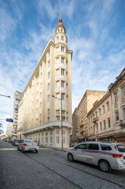 Salvador, Bahia - Brazil - September 26, 2024: Historic building of the Fera Palace Hotel, built in the 1930s and revitalized in 2017, combining rich history with modernity.v clipart