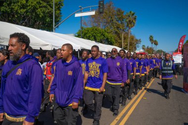 Los Angeles, Kaliforniya - ABD - 18 Ekim 2024: İsrail her yıl düzenlenen bir Los Angeles festivali olan Taste of Soul sırasında Hıristiyan grubunda bir araya geldi..