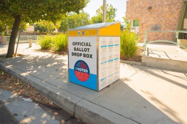 Northridge, California - USA - October, 21, 2024: Oficcial Ballot drop box clipart