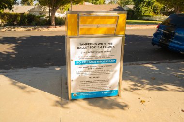 Northridge, California - USA - October, 21, 2024: Oficcial Ballot drop box clipart