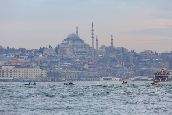 Panorama View Maiden Tower Shore Istanbul Turkey — стоковое фото