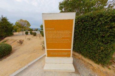 Canakkale Martyrs' Memorial against to Dardanelles Strait