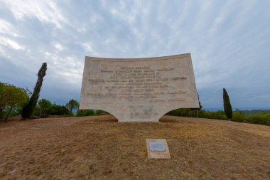 Canakkale Martyrs' Memorial against to Dardanelles Strait
