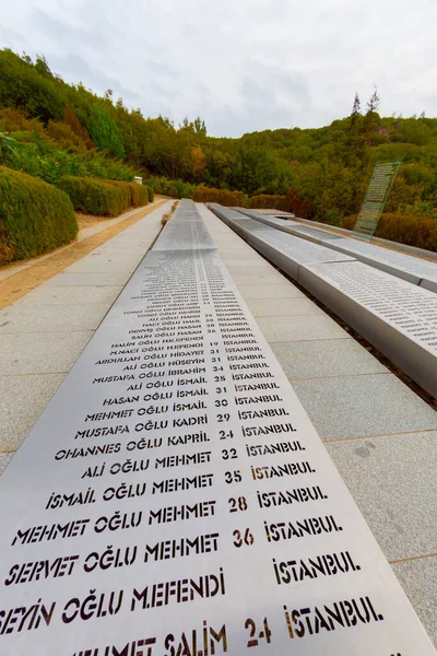 Мемориал Мучеников Чанаккале Против Дарданелльского Пролива — стоковое фото