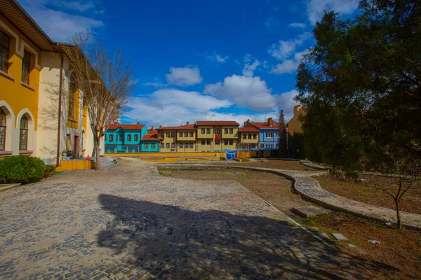 Πολύχρωμο Odunpazari District Σπίτια Θέα Στην Πόλη Eskisehir Εσκισεχίρ Είναι — Φωτογραφία Αρχείου
