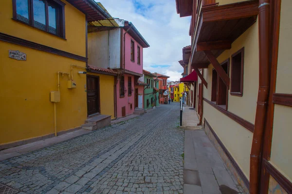 Kleurrijke Odunpazari District Huizen Uitzicht Eskisehir City Eskisehir Populairder Toeristische — Stockfoto