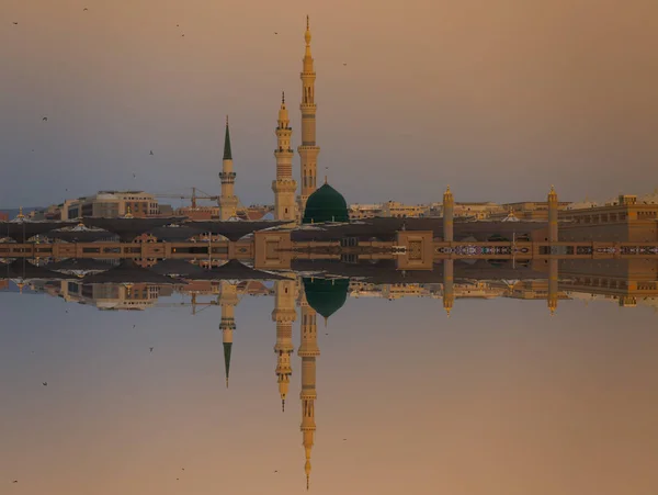 Panaroma Kilátás Nabawi Mecset Madinah Szaúd Arábia — Stock Fotó