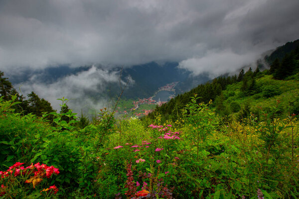 Mountain village of Uzungol in Trabzon, Turkey. (Long Lake)