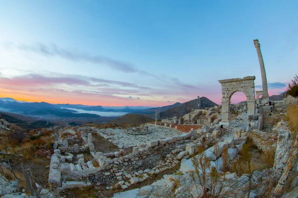 Ancient Site Sagalassos Nestled Taurus Mountains Most Well Preserved Ancient — Stock Photo, Image