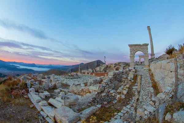 Ancient Site Sagalassos Nestled Taurus Mountains Most Well Preserved Ancient — Stock Photo, Image