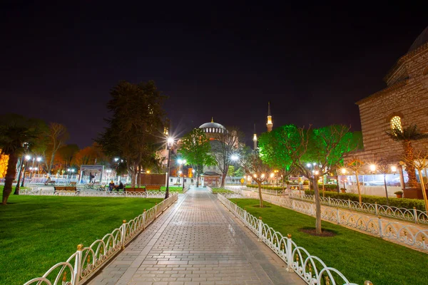 Hagia Sophia Und Tulpengärten Ästhetische Abendfotos — Stockfoto