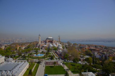 Ayasofya ve İstanbul manzaralı havadan fotoğraflar