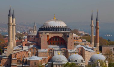 Ayasofya ve İstanbul manzaralı havadan fotoğraflar