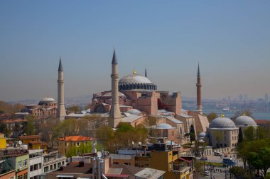 Ayasofya ve İstanbul manzaralı havadan fotoğraflar