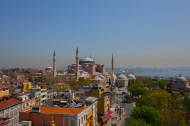 Ayasofya ve İstanbul manzaralı havadan fotoğraflar