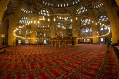 Türkiye 'nin Edirne ilçesindeki Selimiye Camii manzarası. Edirne Osmanlı İmparatorluğu 'nun başkentiydi..