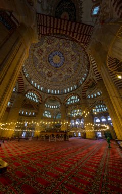 Türkiye 'nin Edirne ilçesindeki Selimiye Camii manzarası. Edirne Osmanlı İmparatorluğu 'nun başkentiydi..