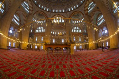 Türkiye 'nin Edirne ilçesindeki Selimiye Camii manzarası. Edirne Osmanlı İmparatorluğu 'nun başkentiydi..