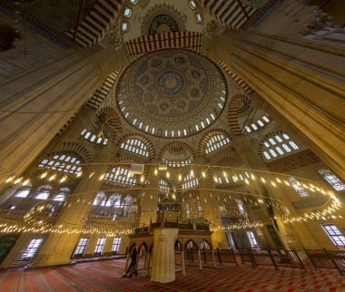 Türkiye 'nin Edirne ilçesindeki Selimiye Camii manzarası. Edirne Osmanlı İmparatorluğu 'nun başkentiydi..