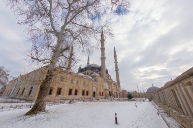 Türkiye 'nin Edirne ilçesindeki Selimiye Camii manzarası. Edirne Osmanlı İmparatorluğu 'nun başkentiydi..