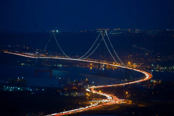 Osmangazi桥 Izmit Bay桥 Izmit Kocaeli Turkey 土耳其最长的大桥和世界第四长的悬索桥的中跨长度 — 图库照片