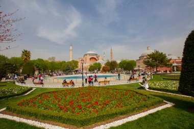Sultanahmet bölgesindeki Lale Festivali sırasında İstanbul 'dan laleler