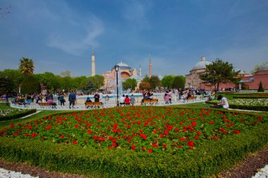 Sultanahmet bölgesindeki Lale Festivali sırasında İstanbul 'dan laleler