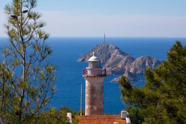 Gelidonya Deniz Feneri ve Adaları Likya Yolu Antalya, Türkiye.