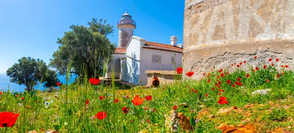 Gelidonya Lighthouse and Islands on Lycian Way in Antalya, Turkey.