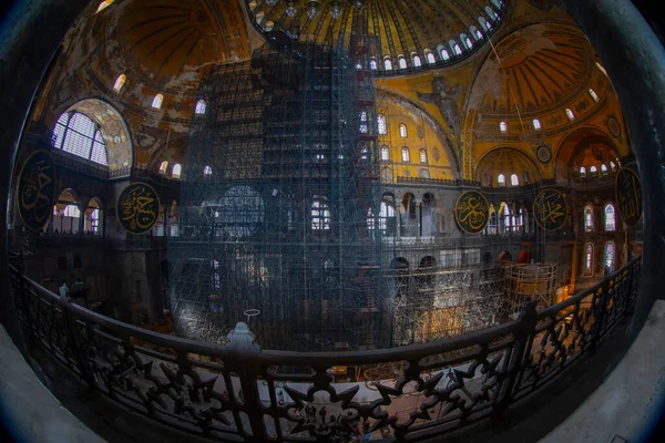 Interior Antigua Basílica Santa Sofía Durante Casi 500 Años Mezquita —  Fotos de Stock