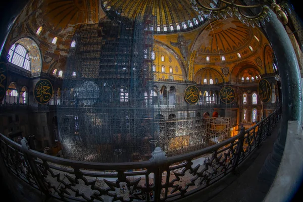 Belső Tér Ősi Bazilika Hagia Sophia Közel 500 Éven Isztambul — Stock Fotó