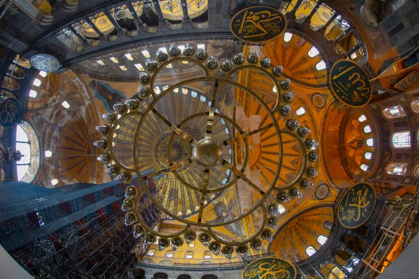 Interior Antigua Basílica Santa Sofía Durante Casi 500 Años Mezquita — Foto de Stock